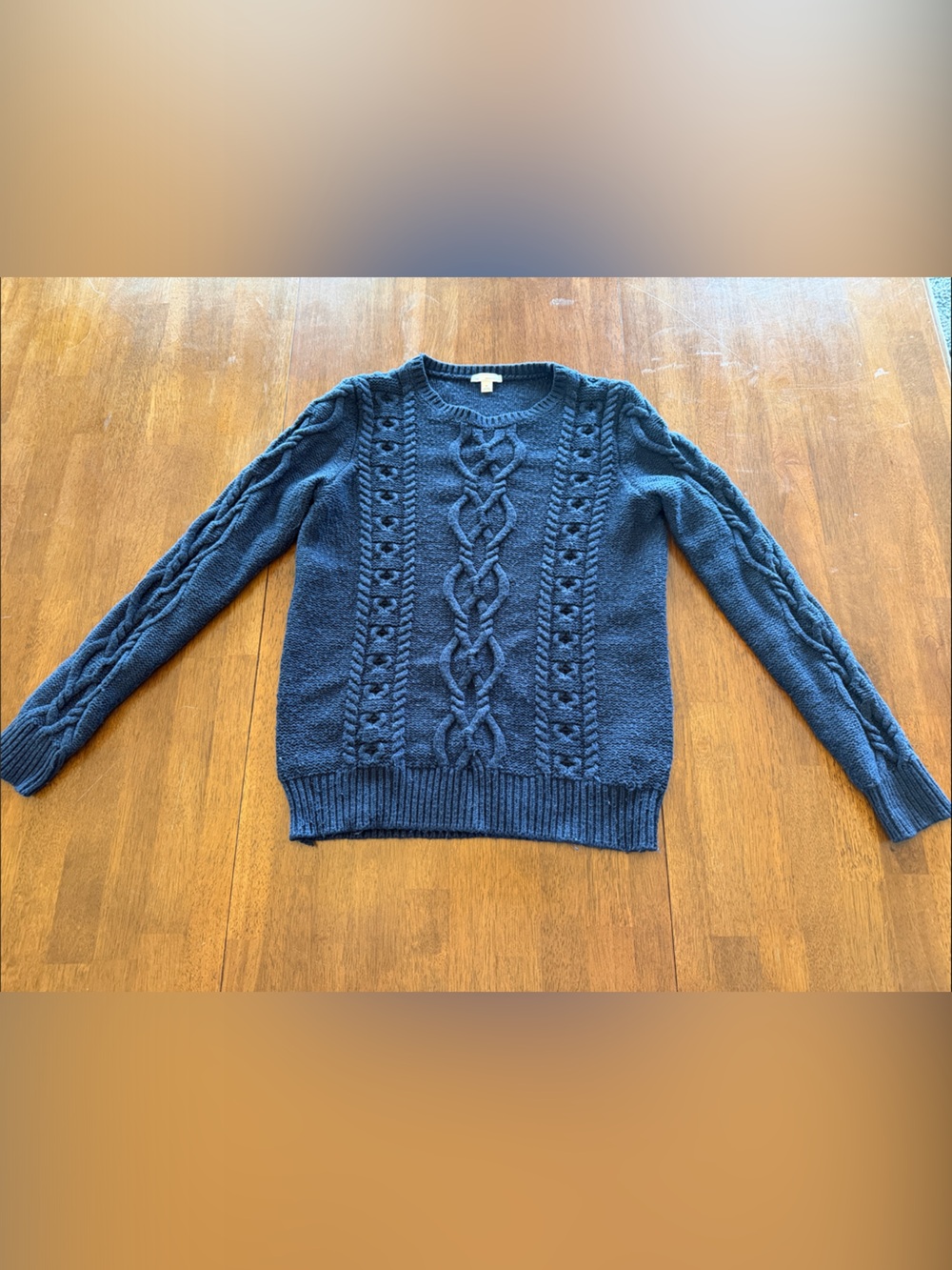 GAP Cable Knit Crewneck Sweater - Navy